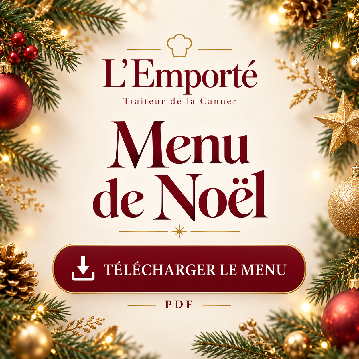 Menu de Noël à télécharger