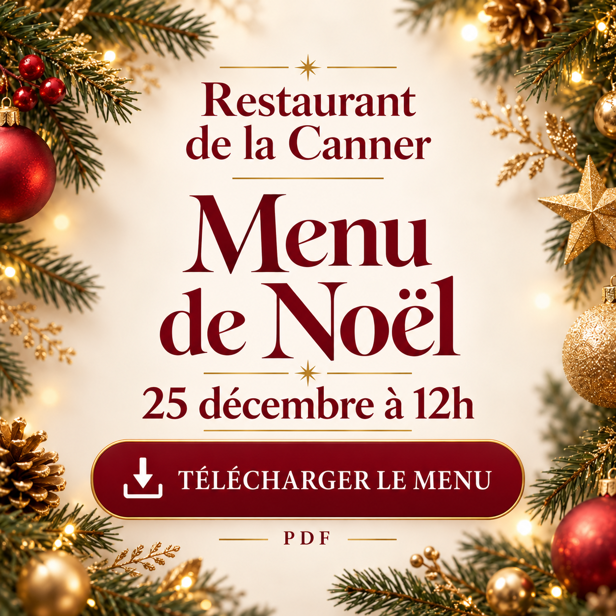 Menu de Noël – Restaurant de la Canner